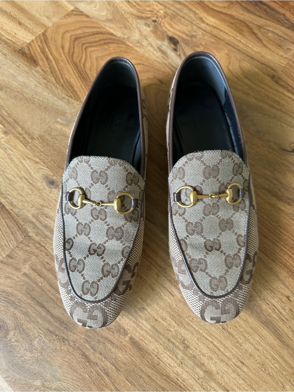 MAXI GG GUCCI JORDAAN LOAFER in Camel Canvas